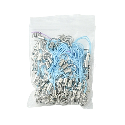 100Pcs Polyester Cord Mobile Straps MOBA-FS0001-02G-1