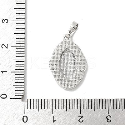 Brass Pave Natural White Shell Pendants KK-S522-07D-P-1