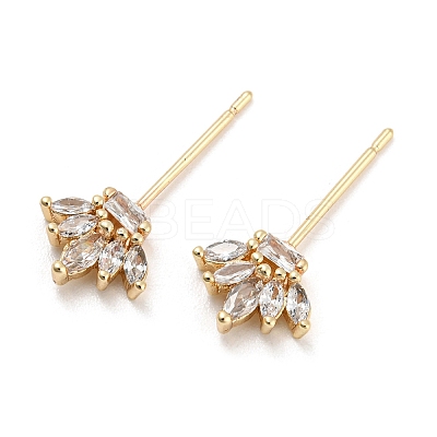 Brass Micro Cubic Zirconia Crown Head Pins KK-Q789-19G-1