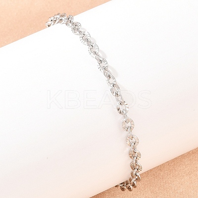 201 Stainless Steel Oval Link Chain Bracelets for Women BJEW-G767-01F-P-1
