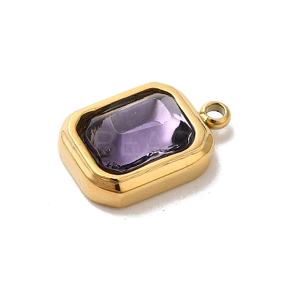 304 Stainless Steel Glass Pendants STAS-L022-062G-03-1