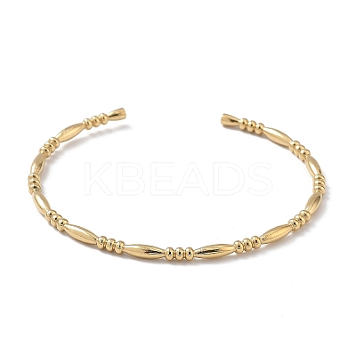 Ion Plating(IP) 304 Stainless Steel Cuff Bangles for Women BJEW-Z078-06G-1