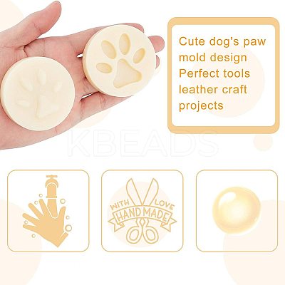 Dog Paw Shape Key Ring Hanging Plastic Mold DIY-WH0183-46-1