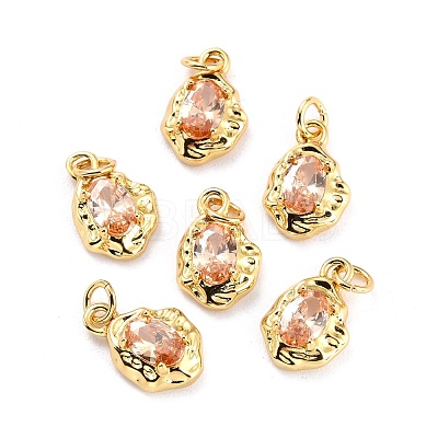 Brass Micro Pave Cubic Zirconia Pendant ZIRC-P089-19G-A-1
