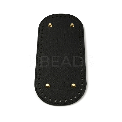 Oval PU Leather Knitting Crochet Bags Nail Bottom Shaper Pad LS-PURS-WH0001-62D-1