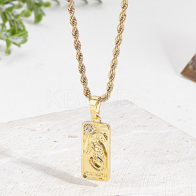 1Pc Brass with Cubic Zirconia Pendants Necklaces NJEW-LP0001-46C-G-1