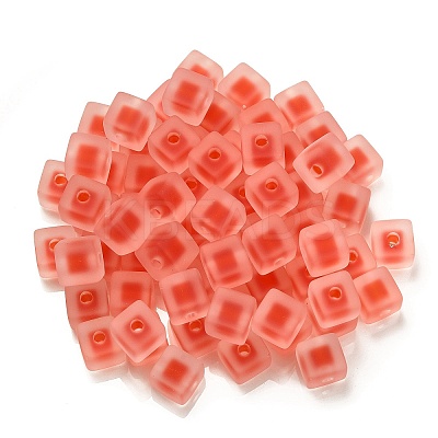 Frosted Acrylic European Large Hole Beads OACR-G012-14-1