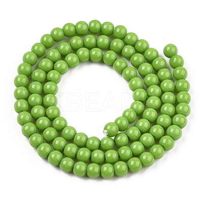 Opaque Solid Color Glass Beads Strands LS-GLAA-T032-P4mm-06-1