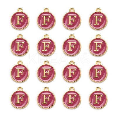 Golden Plated Alloy Enamel Charms ENAM-S118-08F-1