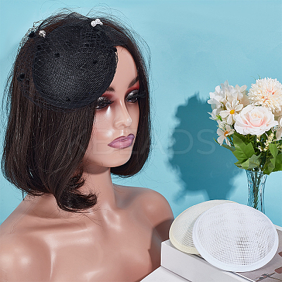 3Pcs 3 ColorsPolyester Round Fascinator Hat Base for Millinery AJEW-FG0002-77-1