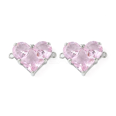 Brass Pave Cubic Zirconia Connector Charms KK-L208-04P-03-1
