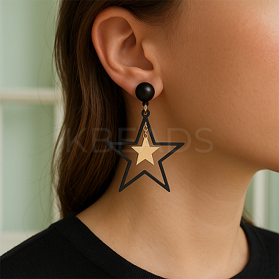 2 Pairs 2 Colors Brass Clip-on Earrings EJEW-HY0001-10A-1