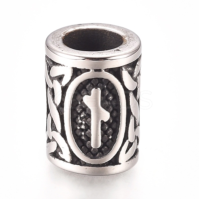 304 Stainless Steel European Beads OPDL-G010-07AS-16B-1