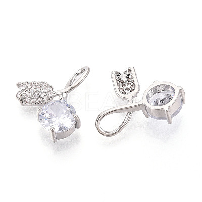 Brass Micro Pave Cubic Zirconia Pendants KK-T074-72P-01-1
