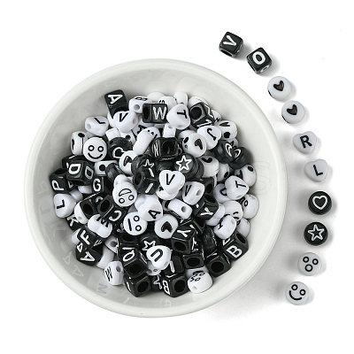 200Pcs Mixed Style and Shapes Acrylic Beads OACR-FS0001-68B-1