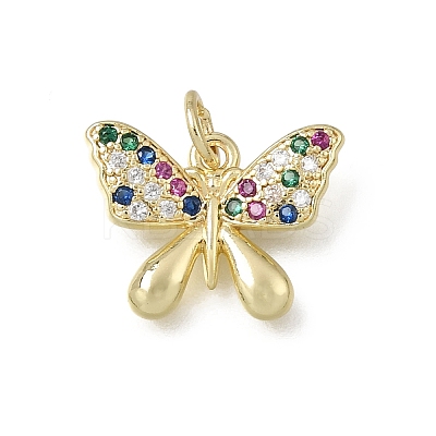 Brass Micro Pave Colorful Cubic Zirconia Pendants CU-L001-09G-05-1