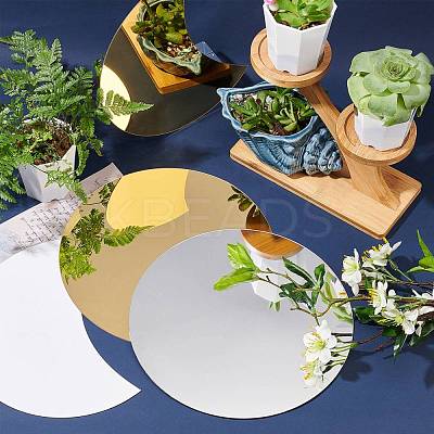 Acrylic Moon Phase Mirror Wall Decor DIY-WH0167-60B-1