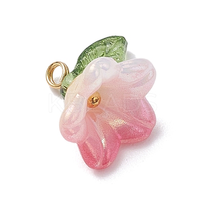 Acrylic Flower Charms PALLOY-TA00250-1