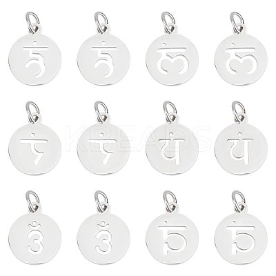 24Pcs 6 Styles 304 Stainless Steel Charms STAS-UN0048-62-1