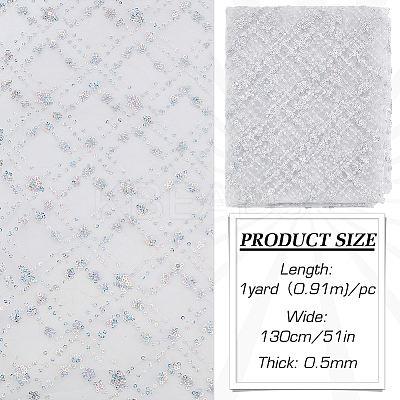 Sequin Polyester Lace Fabric DIY-WH0622-147B-1