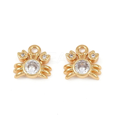 Ocean Theme Brass Micro Pave Cubic Zirconia Charms X1-KK-F902-08E-G-1