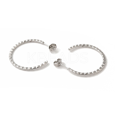 Non-Tarnish 304 Stainless Steel C-Shaped Stud Earrings for Women EJEW-Z066-06P-1