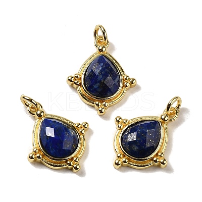 Natural Lapis Lazuli Faceted Pendants G-C096-02G-07-1