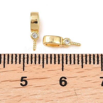Brass Micro Pave Cubic Zirconia Peg Bails Pin Pendants KK-Z146-21G-1
