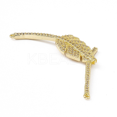 Brass Micro Pave Cubic Zirconia 2-Loop Pendants KK-E068-VC020-1