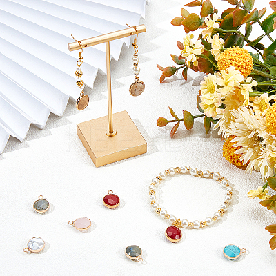 12Pcs 6 Style Natural & Synthetic Mixed Gemstone Pendants G-NB0002-33-1