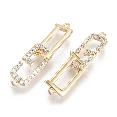 Brass Micro Pave Clear Cubic Zirconia Hook and S-Hook Clasps KK-S356-064-NF-1