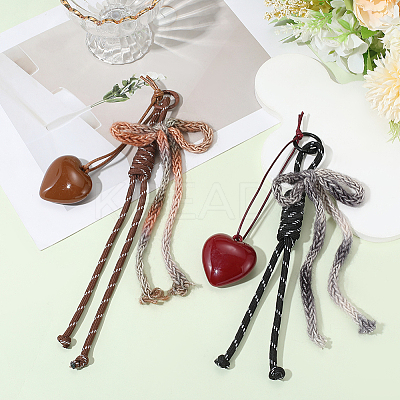 2Pcs 2 Colors Bowknot Polyester Pendant Decoration HJEW-GF0001-60-1