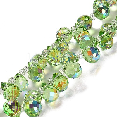 Electroplate Glass Beads Strands X-EGLA-D030-17E-1