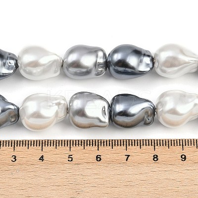 Electroplated Glass Beads Strands GLAA-H039-06D-1