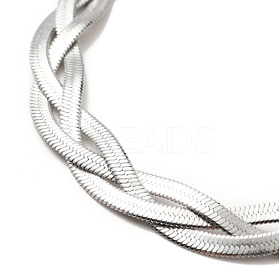 Non-Tarnish 304 Stainless Steel Interlocking Herringbone Chain Bracelet for Men Women LS-BJEW-H554-01P-1