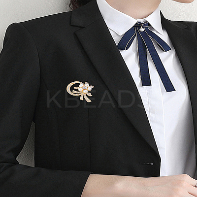 1Pc Wreath Zinc Alloy Rhinestone Brooches JEWB-LP0004-26-1