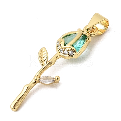Brass Pave Cubic Zirconia Pendants KK-A296-50G-03-1