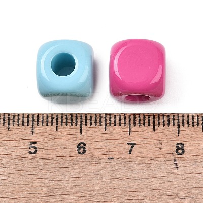 Opaque Baking Paint Acrylic European Beads OACR-G055-03-1