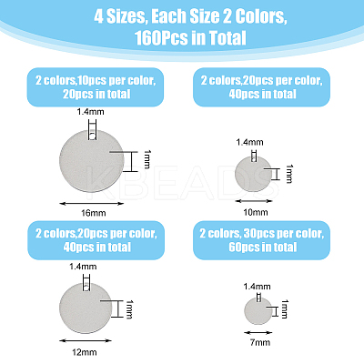 160Pcs 8 Styles 201 Stainless Steel Stamping Blank Tag Pendants STAS-DC0015-49-1