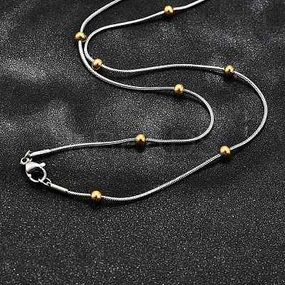 304 Stainless Steel Snake Chain Necklaces STAS-O099-39GP-1