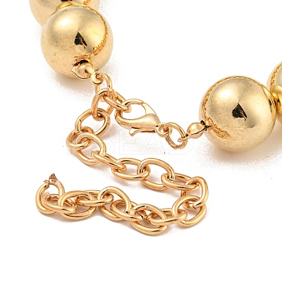 CCB Chunky Bead Ball Iron Chain Necklaces LS-NJEW-K261-04G-1