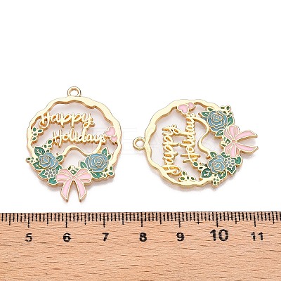 Rack Plating Alloy Enamel Pendants ENAM-N056-370KCG-02-1