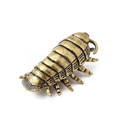 Brass Isopoda Miniature Figurines Statues for Home Office Desktop Ornament KK-S335-03AB-B-1