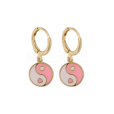 Alloy Enamel Yin Yang Dangle Leverback Earrings RELI-PW0001-062B-1
