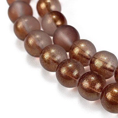 Frosted Transparent Glass Bead Strands GLAA-P065-8mm-13-1