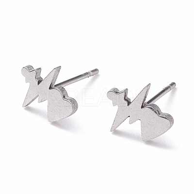 Tarnish Resistant Unisex 304 Stainless Steel Stud Earrings EJEW-E254-06P-1