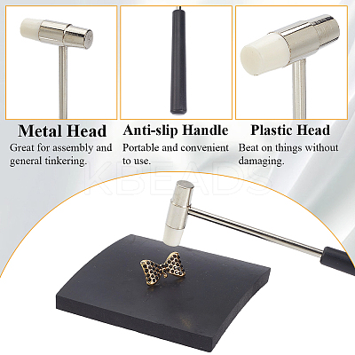 Double Face Jewelry Making Steel Rubber Hammer AJEW-CY0001-85-1