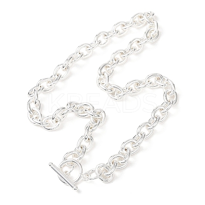 9MM 304 Stainless Steel Cable Chain OT Necklaces for Women NJEW-G194-03S-1
