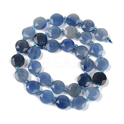 Dyed & Heated Natural Blue Aventurine Beads Strands G-C116-A57-01-1