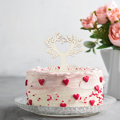 Cake Toppers Wooden Bird Tree Cake Topper for Rustic Wedding Anniversary Party Cake Decoration Supplies WOOD-WH0015-31-1